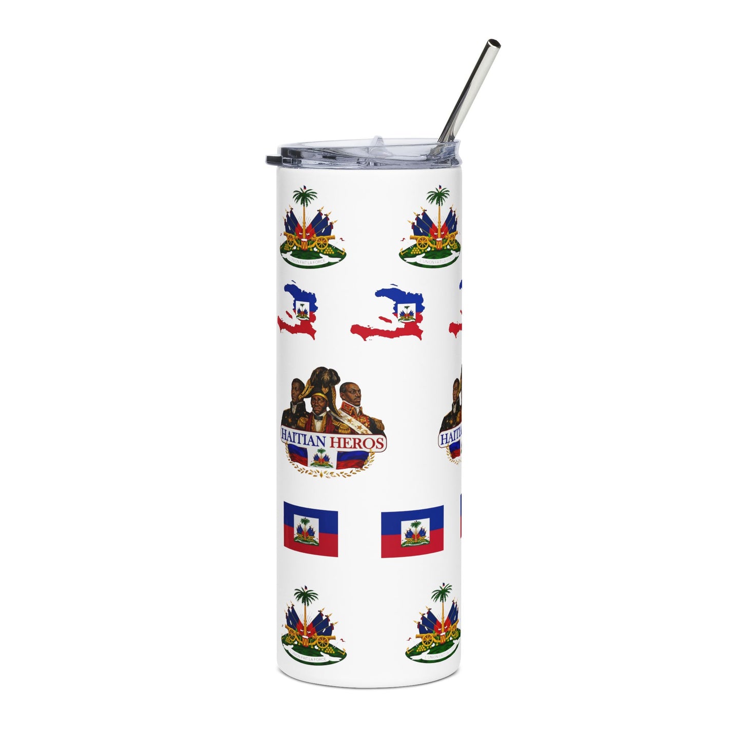 Haitian Pride 20oz Stainless Steel Tumbler — Haitian Heroes Flag Design