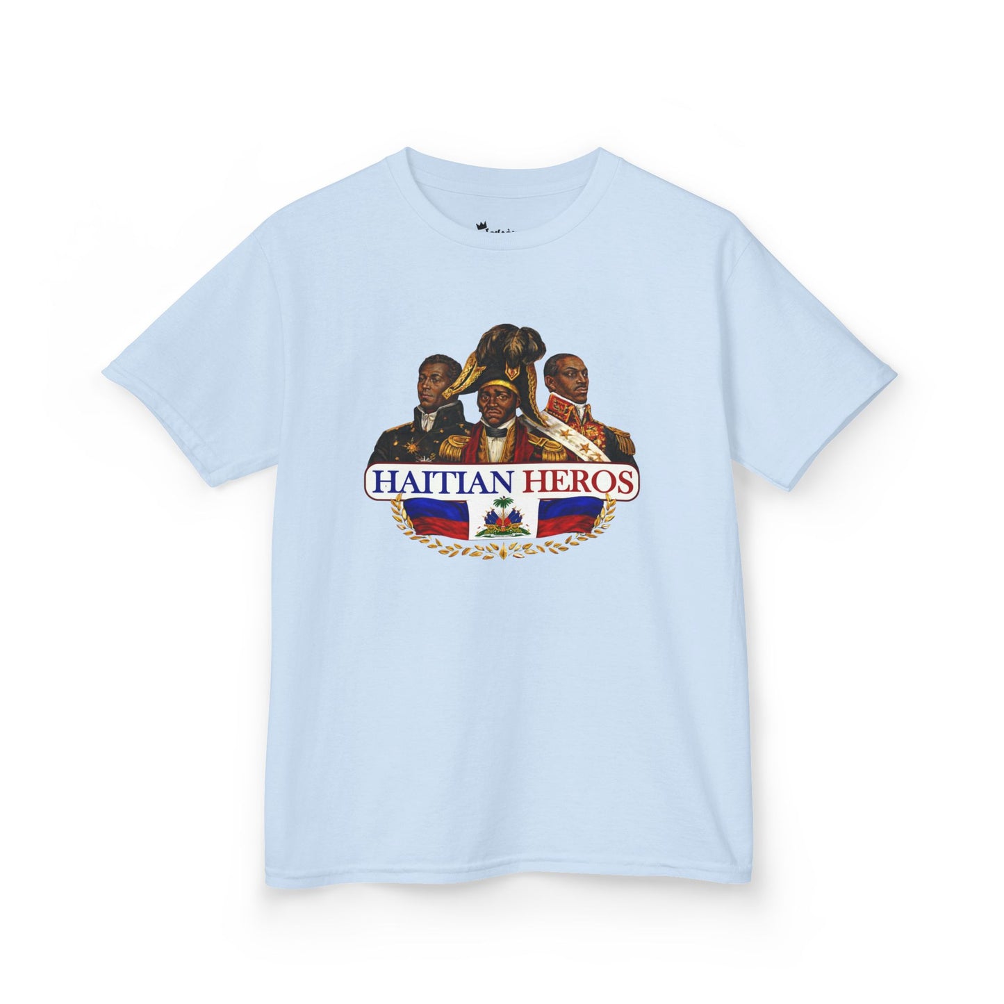 Kids Tee — "Haitian Heros" Crested Shirt with Haitian Flag & Coat of Arms