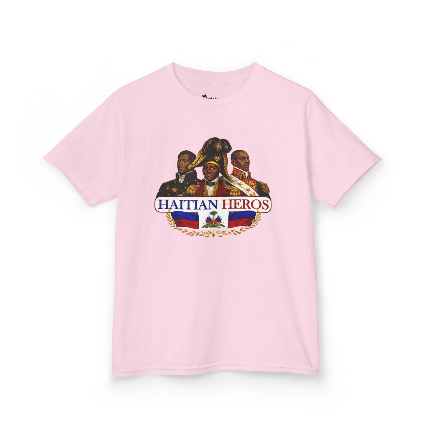 Kids Tee — "Haitian Heros" Crested Shirt with Haitian Flag & Coat of Arms