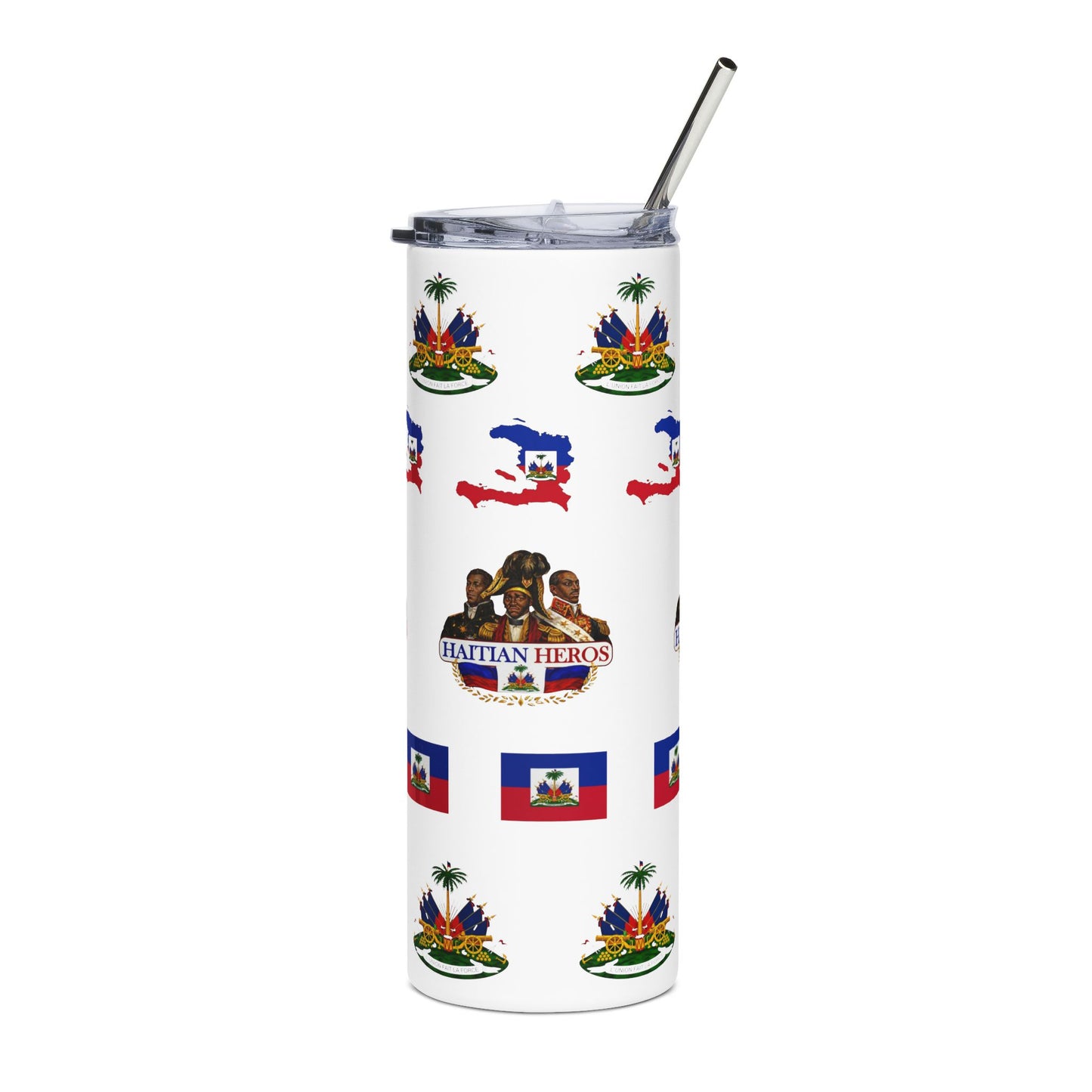 Haitian Pride 20oz Stainless Steel Tumbler — Haitian Heroes Flag Design