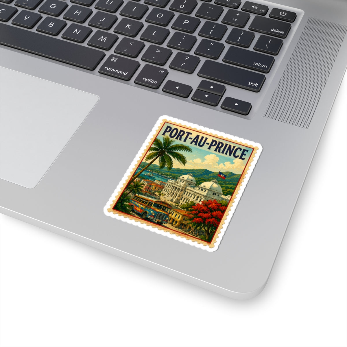 Port-au-Prince Vintage Travel Sticker — Retro Haitian Postcard Kiss-Cut Sticker