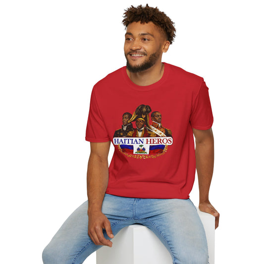 Haitian Heros T-Shirt — Haitian Coat of Arms Back & 'L'Union Fait La Force' Graphic